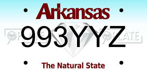 993YYZ Arkansas License Plate