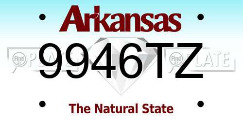 9946TZ Arkansas License Plate