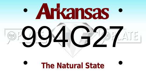 994G27 Arkansas License Plate