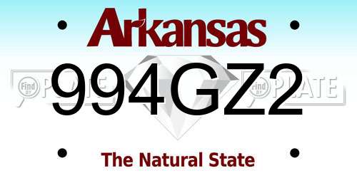 994GZ2 Arkansas License Plate