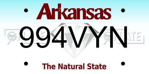 994VYN Arkansas License Plate