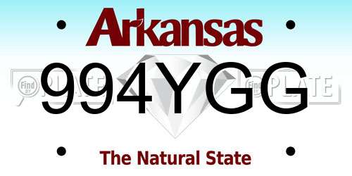 994YGG Arkansas License Plate
