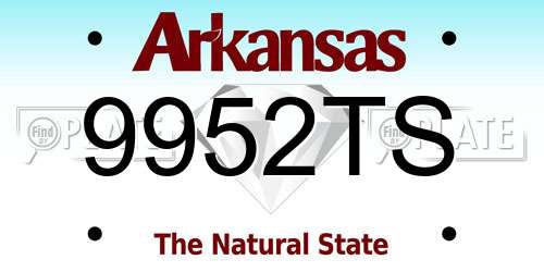 9952TS Arkansas License Plate