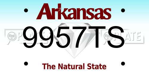 9957TS Arkansas License Plate