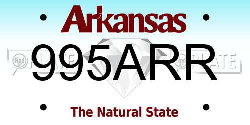 995ARR Arkansas License Plate