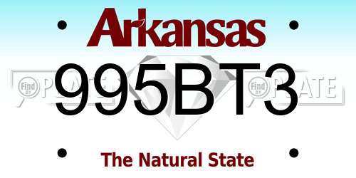995BT3 Arkansas License Plate