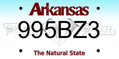 995BZ3 Arkansas License Plate