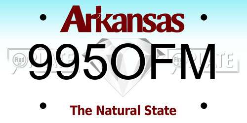 995OFM Arkansas License Plate