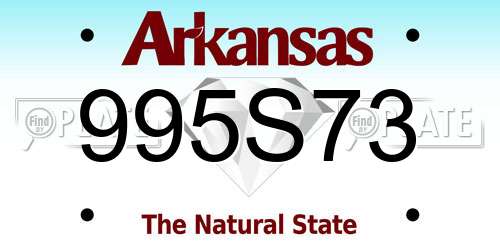 995S73 Arkansas License Plate