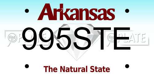995STE Arkansas License Plate