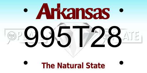 995T28 Arkansas License Plate