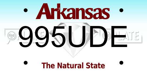 995UDE Arkansas License Plate