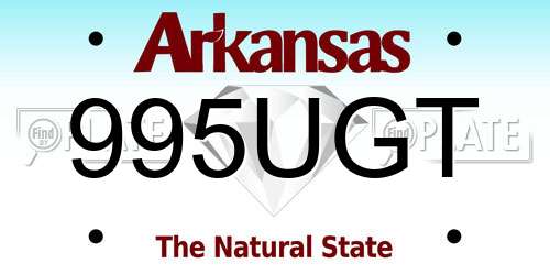 995UGT Arkansas License Plate