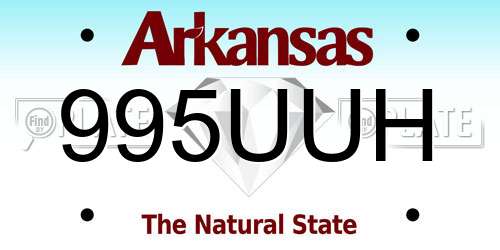 995UUH Arkansas License Plate