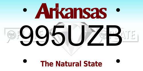 995UZB Arkansas License Plate