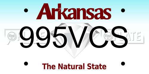 995VCS Arkansas License Plate