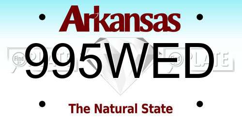 995WED Arkansas License Plate