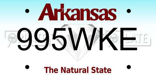 995WKE Arkansas License Plate