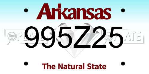 995Z25 Arkansas License Plate