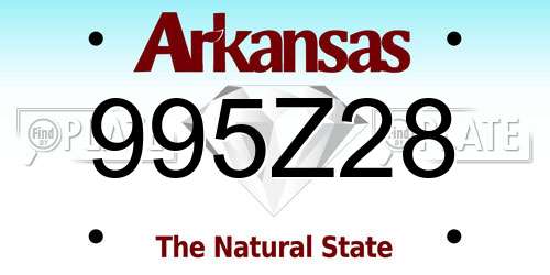 995Z28 Arkansas License Plate