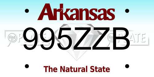 995ZZB Arkansas License Plate