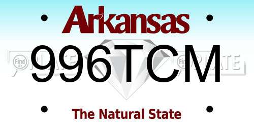 996TCM Arkansas License Plate
