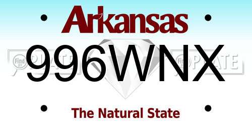 996WNX Arkansas License Plate