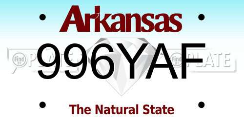 996YAF Arkansas License Plate