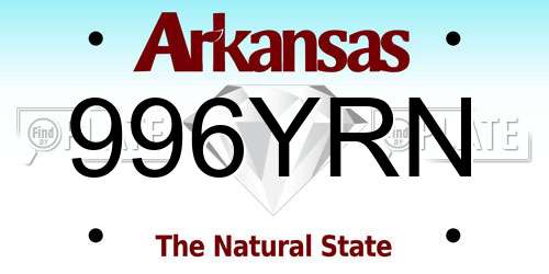 996YRN Arkansas License Plate