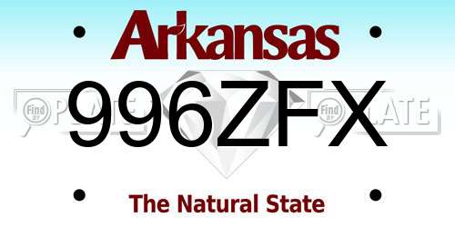 996ZFX Arkansas License Plate