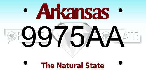 9975AA Arkansas License Plate