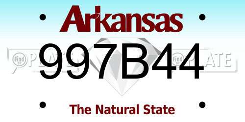 997B44 Arkansas License Plate