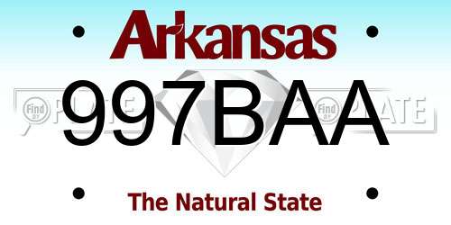 997BAA Arkansas License Plate
