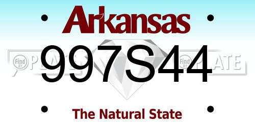 997S44 Arkansas License Plate