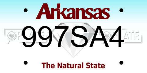 997SA4 Arkansas License Plate