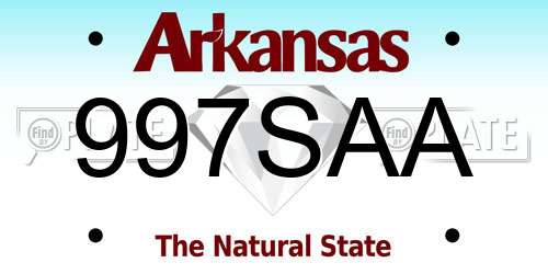 997SAA Arkansas License Plate