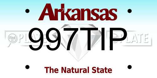 997TIP Arkansas License Plate