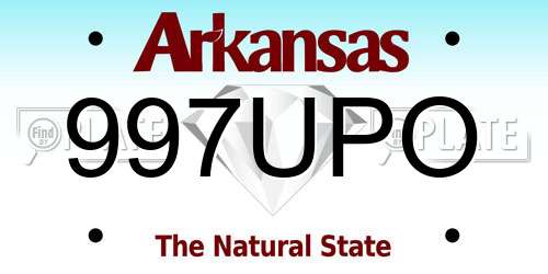 997UPO Arkansas License Plate