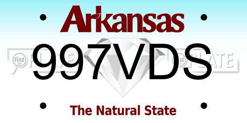 997VDS Arkansas License Plate