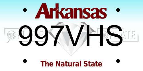 997VHS Arkansas License Plate