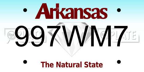 997WM7 Arkansas License Plate
