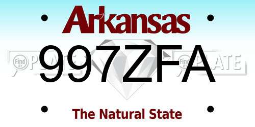 997ZFA Arkansas License Plate
