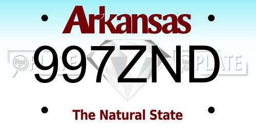 997ZND Arkansas License Plate