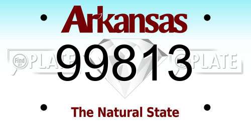 99813 Arkansas License Plate