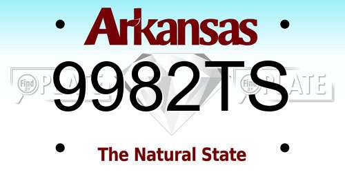 9982TS Arkansas License Plate