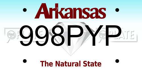 998PYP Arkansas License Plate