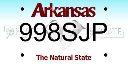 998SJP Arkansas License Plate