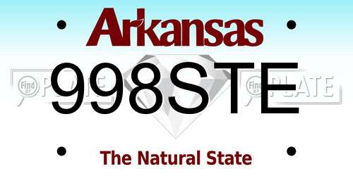 998STE Arkansas License Plate