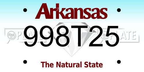 998T25 Arkansas License Plate