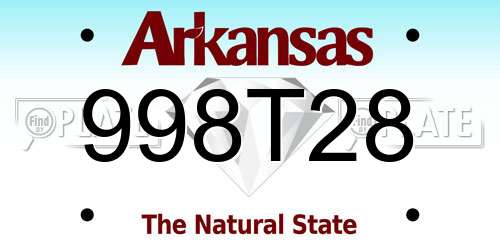 998T28 Arkansas License Plate